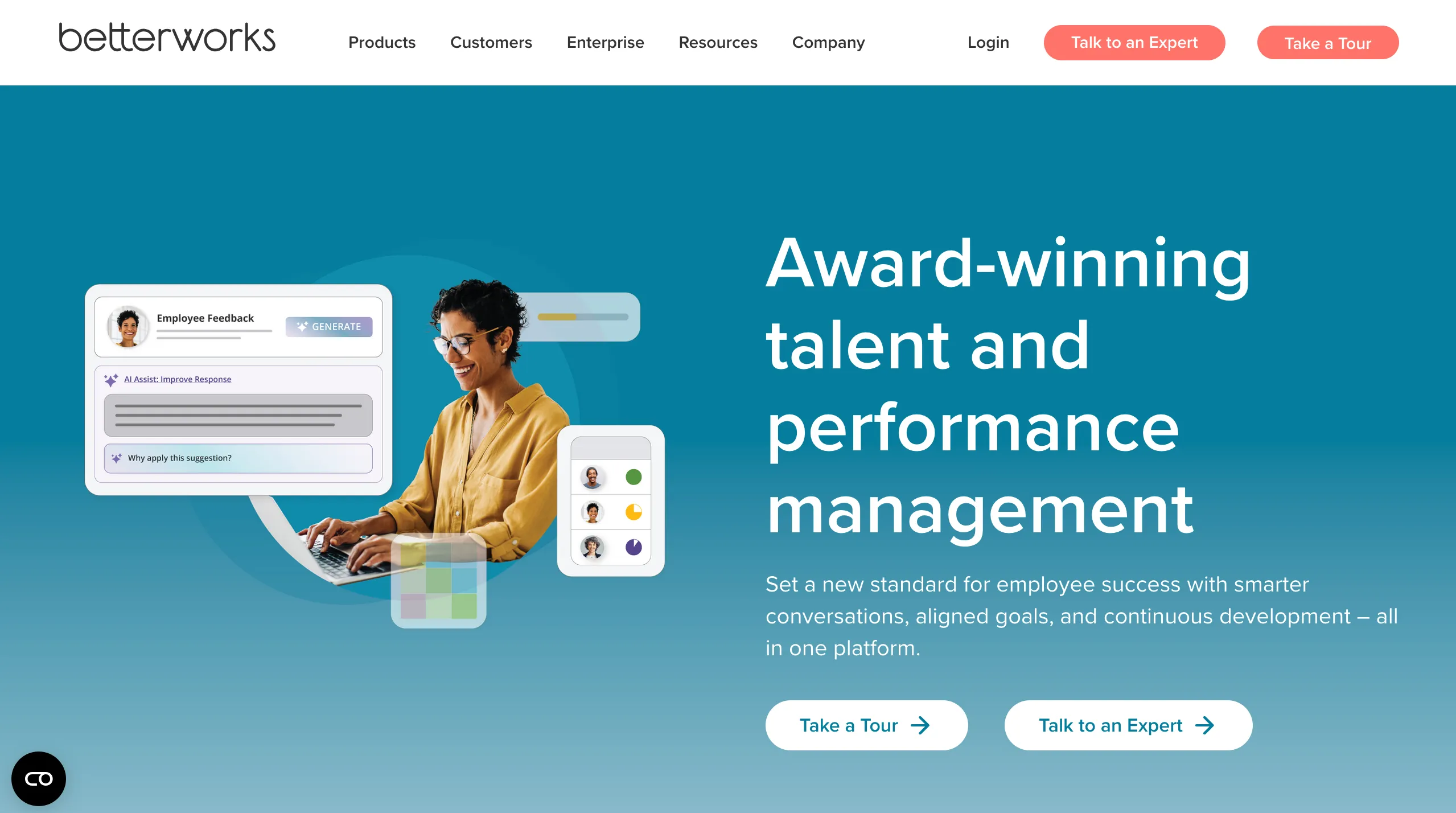 Betterworks is an enterprise OKR and performance management platform for aligning goals and tracking organizational outcomes.
