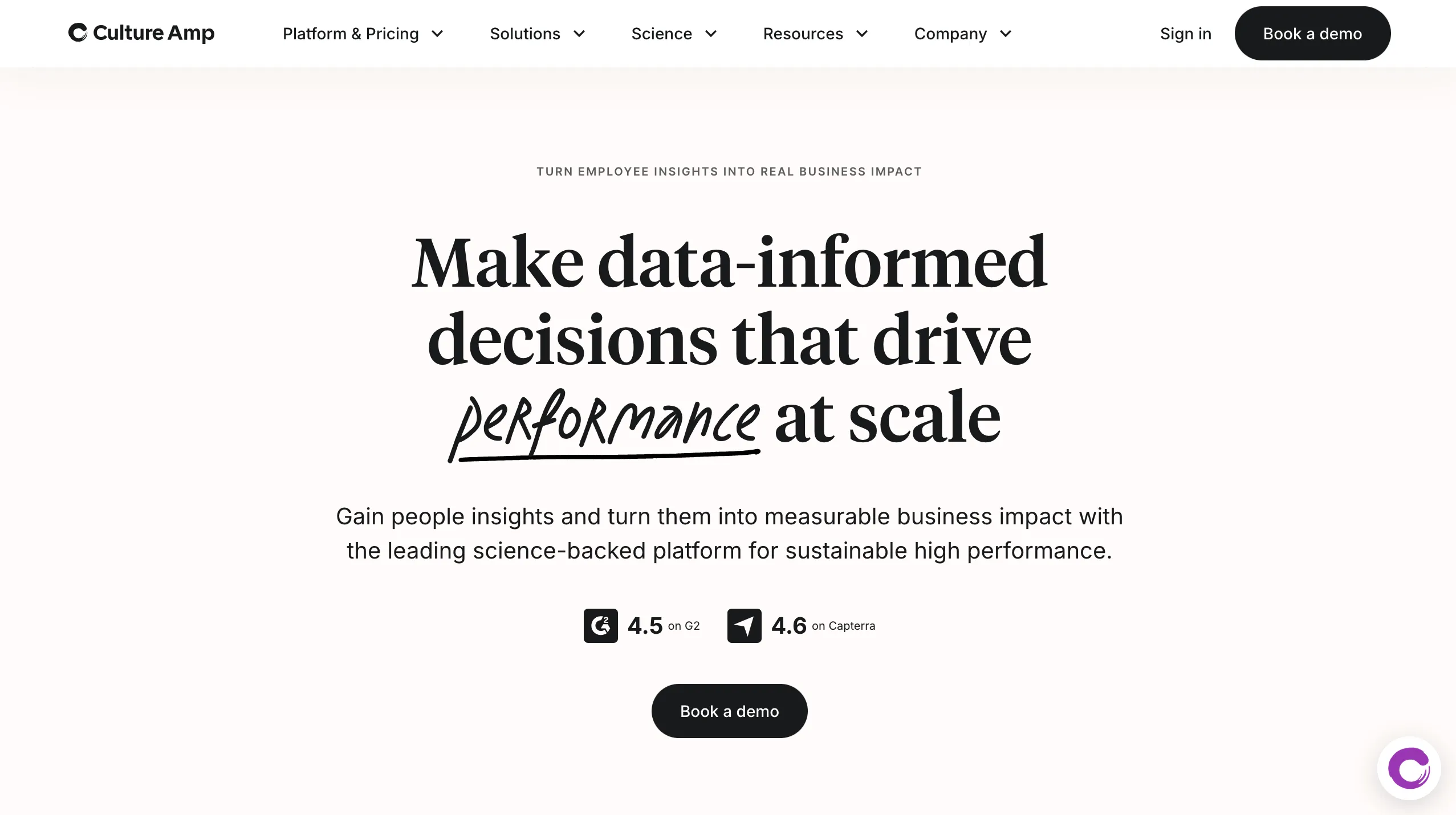 CultureAmp is an employee engagement and analytics platform that helps companies collect feedback and measure performance.