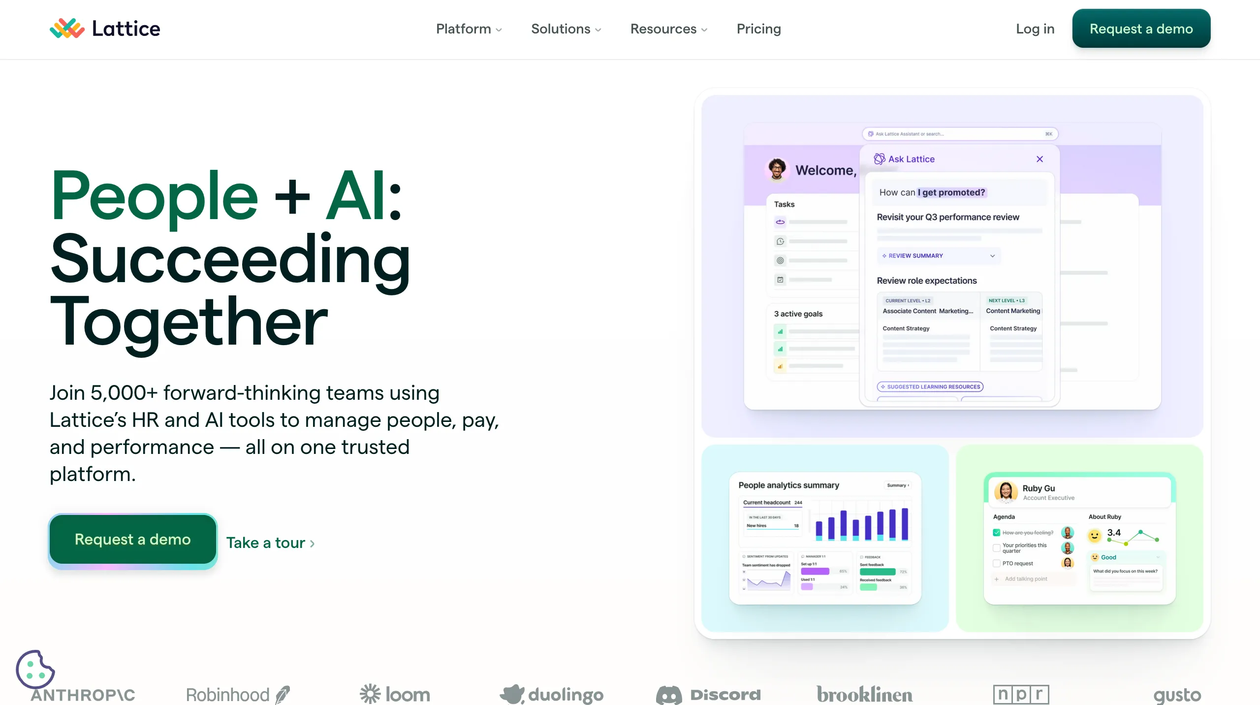 Lattice is a performance management and employee engagement platform combining reviews, goals, and feedback in one system.